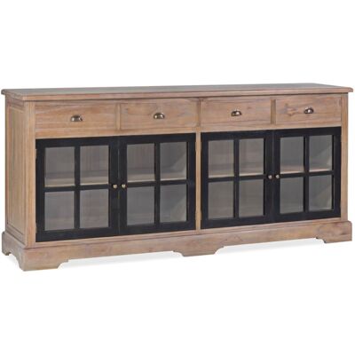 Buffet Syrianne en bois de Mindi - Accents en bronze rustique - 200x90x47cm - Buffet - Publicité Buffet Syrianne en bois de Mindi - Accents en bronze rustique - 200x90x47cm - Buffet - Publicité