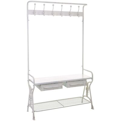 Wanderlust deco Meuble d'entrée avec porte-manteau en métal blanc 104x39x183h Blanc 104x183x39cm - Publicité Wanderlust deco Meuble d'entrée avec porte-manteau en métal blanc 104x39x183h Blanc 104x183x39cm - Publicité