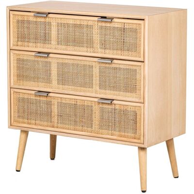 Nordlys Modèle 75x35x78cm Bois Massif Rattan Commode - Publicité Nordlys Modèle 75x35x78cm Bois Massif Rattan Commode - Publicité