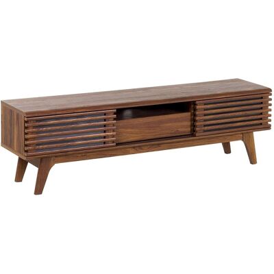 Beliani Meuble tv marron foncé Marron 35x44x149cm - Publicité Beliani Meuble tv marron foncé Marron 35x44x149cm - Publicité