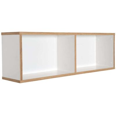 roba Étagère murale 2 niches en bois blanc et décor chêne doré Blanc 20x29x90cm - Publicité roba Étagère murale 2 niches en bois blanc et décor chêne doré Blanc 20x29x90cm - Publicité