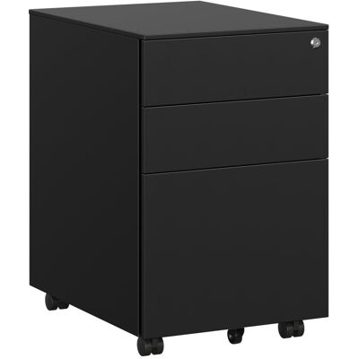 SONGMICS Caisson de bureau 3 tiroirs avec roulettes acier noir Noir 39x60x52cm - Publicité SONGMICS Caisson de bureau 3 tiroirs avec roulettes acier noir Noir 39x60x52cm - Publicité