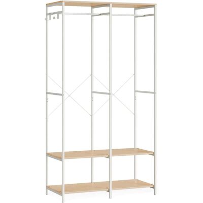 SONGMICS Armoire ouverte tringles étagères acier effet bois beige Beige 95x180x40cm - Publicité SONGMICS Armoire ouverte tringles étagères acier effet bois beige Beige 95x180x40cm - Publicité
