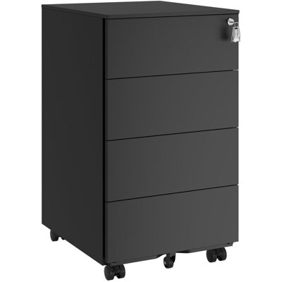 SONGMICS Caisson de bureau mobile verrouillable avec 4 tiroirs noir Noir 39x69x45cm - Publicité SONGMICS Caisson de bureau mobile verrouillable avec 4 tiroirs noir Noir 39x69x45cm - Publicité