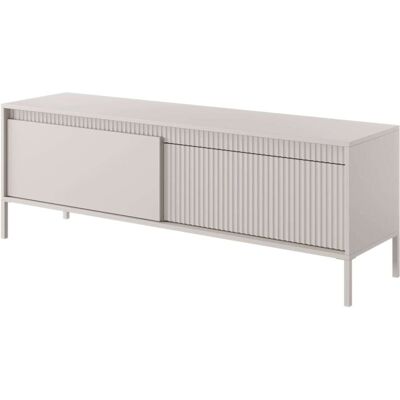 FALSETTO Meuble TV Beige - 153x39.5 cm - 2 portes - Publicité FALSETTO Meuble TV Beige - 153x39.5 cm - 2 portes - Publicité
