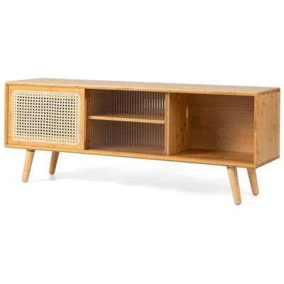 Giantex Meuble tv en bambou naturel 121 x 31 x 46 cm Beige 121x46x31cm - Publicité Giantex Meuble tv en bambou naturel 121 x 31 x 46 cm Beige 121x46x31cm - Publicité