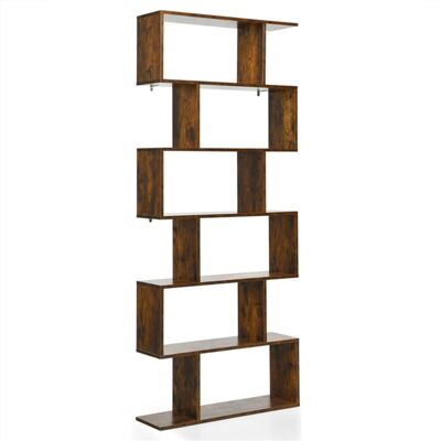 Giantex Bibliothèque étagère 6 niveaux en bois marron 80 x 23 x 191 cm Marron 80x191x23cm - Publicité Giantex Bibliothèque étagère 6 niveaux en bois marron 80 x 23 x 191 cm Marron 80x191x23cm - Publicité