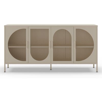 Drawer Buffet 4 portes en métal l160cm - beige Beige 160x90x40cm - Publicité Drawer Buffet 4 portes en métal l160cm - beige Beige 160x90x40cm - Publicité