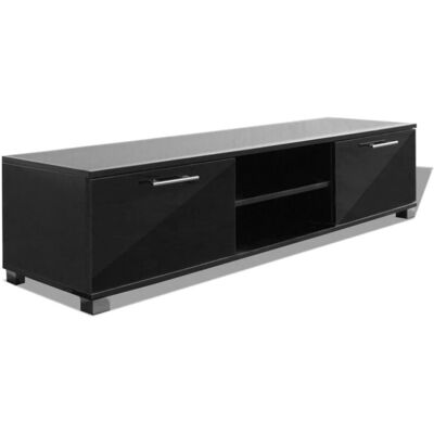 HELLOSHOP26 Meuble TV Brillant Noir 120cm - Publicité HELLOSHOP26 Meuble TV Brillant Noir 120cm - Publicité
