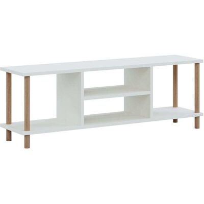 Helloshop26 Meuble tv avec espace blanc 120 x 29 x 43 cm Blanc 120x43x29cm - Publicité Helloshop26 Meuble tv avec espace blanc 120 x 29 x 43 cm Blanc 120x43x29cm - Publicité