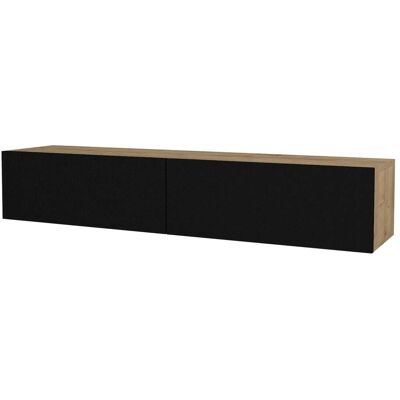 HELLOSHOP26 - 135x31x25 cm - Chêne/Noir - TV stand - Publicité HELLOSHOP26 - 135x31x25 cm - Chêne/Noir - TV stand - Publicité
