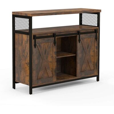 Giantex Meuble de rangement de cuisine marron Marron 100x80x30cm - Publicité Giantex Meuble de rangement de cuisine marron Marron 100x80x30cm - Publicité