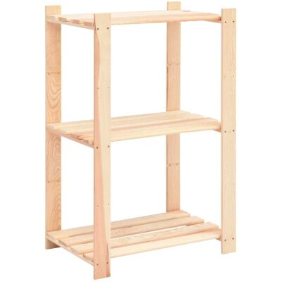 Helloshop26 - 3-tier pine shelf - beige - Étagère de rangement - Publicité Helloshop26 - 3-tier pine shelf - beige - Étagère de rangement - Publicité
