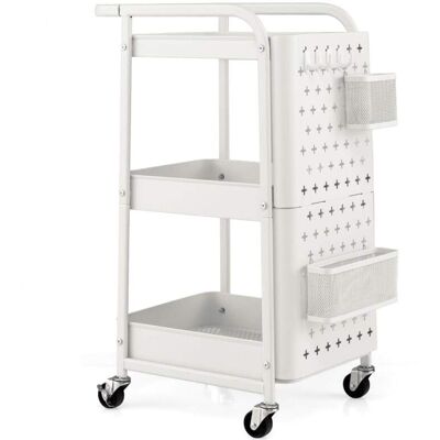 Giantex Desserte blanche roulante 52 x 33 x 75 cm Blanc 52x75x33cm - Publicité Giantex Desserte blanche roulante 52 x 33 x 75 cm Blanc 52x75x33cm - Publicité