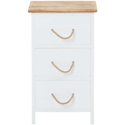 IDIMEX Table de chevet 3 tiroirs en bois, blanc Blanc 32x55x26cm - Publicité IDIMEX Table de chevet 3 tiroirs en bois, blanc Blanc 32x55x26cm - Publicité