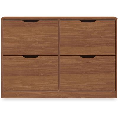 IDIMEX Meuble à chaussures 2x2 abattants en bois massif, coloris châtaigne Marron 115x79x25cm - Publicité IDIMEX Meuble à chaussures 2x2 abattants en bois massif, coloris châtaigne Marron 115x79x25cm - Publicité