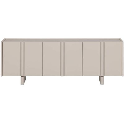 Woood Basu - Meuble TV en bois - 3 portes - Gris clair - Publicité Woood Basu - Meuble TV en bois - 3 portes - Gris clair - Publicité