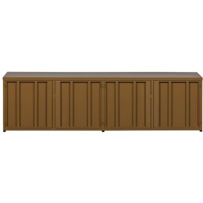 Woood Level - Meuble TV en métal 4 portes L160cm - Jaune moutarde - Publicité Woood Level - Meuble TV en métal 4 portes L160cm - Jaune moutarde - Publicité