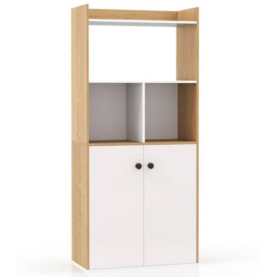 Giantex Buffet haut salon cuisine avec étagère à double porte 60 x 30 x 133 cm Blanc 60x133x30cm - Publicité Giantex Buffet haut salon cuisine avec étagère à double porte 60 x 30 x 133 cm Blanc 60x133x30cm - Publicité