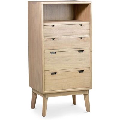 MOYCOR Commode en bois beige H 125 cm Beige 60x125x45cm - Publicité MOYCOR Commode en bois beige H 125 cm Beige 60x125x45cm - Publicité