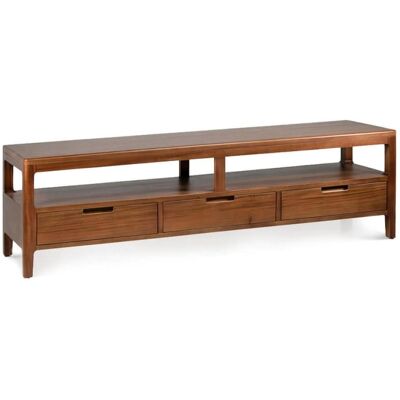 MOYCOR Meuble TV en bois marron L 160 cm Marron 160x45x40cm - Publicité MOYCOR Meuble TV en bois marron L 160 cm Marron 160x45x40cm - Publicité