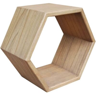 MOYCOR Étagère murale hexagonale en bois beige 40x40 cm Beige 40x40x25cm - Publicité MOYCOR Étagère murale hexagonale en bois beige 40x40 cm Beige 40x40x25cm - Publicité