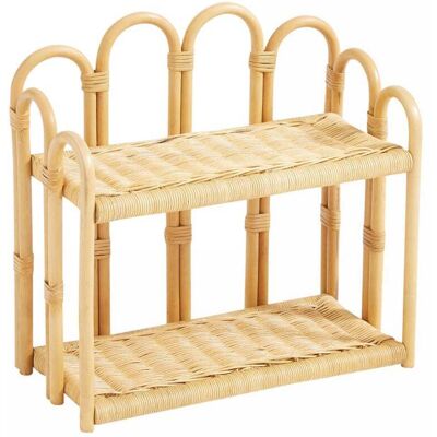 Nordlys Etagère suspendue murale 2 niveaux en rotin naturel Marron 22x44x46cm - Publicité Nordlys Etagère suspendue murale 2 niveaux en rotin naturel Marron 22x44x46cm - Publicité