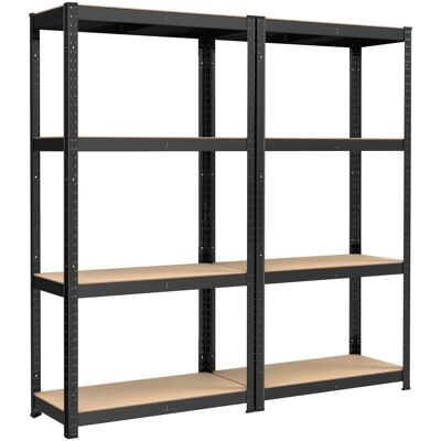 SONGMICS Lot de 2 étagère de rangement à 4 niveaux 40 x 80 x 160 cm noir Noir 80x160x40cm - Publicité SONGMICS Lot de 2 étagère de rangement à 4 niveaux 40 x 80 x 160 cm noir Noir 80x160x40cm - Publicité