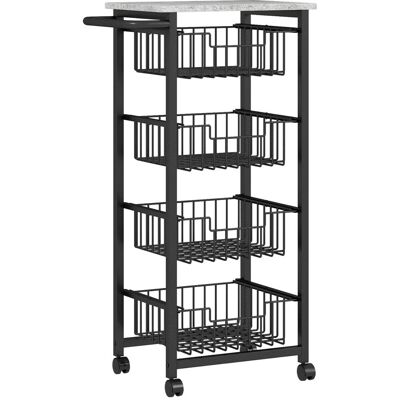 Homcom Desserte cuisine 4 niveaux cadre en acier gris clair Gris 50x91x31cm - Publicité Homcom Desserte cuisine 4 niveaux cadre en acier gris clair Gris 50x91x31cm - Publicité