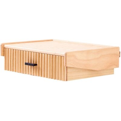 Nordlys Table de chevet murale en bois naturel Marron 34x13x45cm - Publicité Nordlys Table de chevet murale en bois naturel Marron 34x13x45cm - Publicité