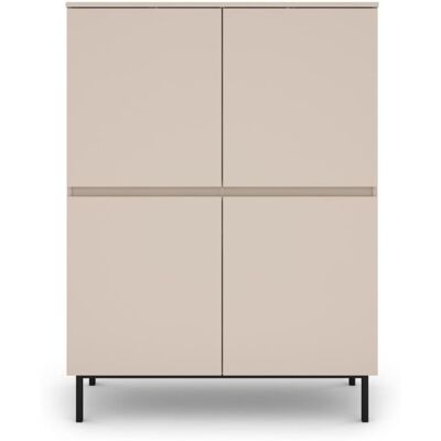 Baita Buffet haut cachemire 4 portes 100cm Beige 100x136x40cm - Publicité Baita Buffet haut cachemire 4 portes 100cm Beige 100x136x40cm - Publicité