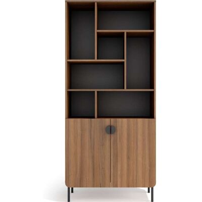 Herdasa Étagère de rangement en mélamine noyer graphite 180×80×32 cm Marron 80x180x32cm - Publicité Herdasa Étagère de rangement en mélamine noyer graphite 180×80×32 cm Marron 80x180x32cm - Publicité