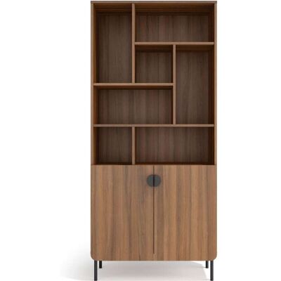 Herdasa Étagère de rangement en mélamine noyer 180×80×32 cm Marron 80x180x32cm - Publicité Herdasa Étagère de rangement en mélamine noyer 180×80×32 cm Marron 80x180x32cm - Publicité