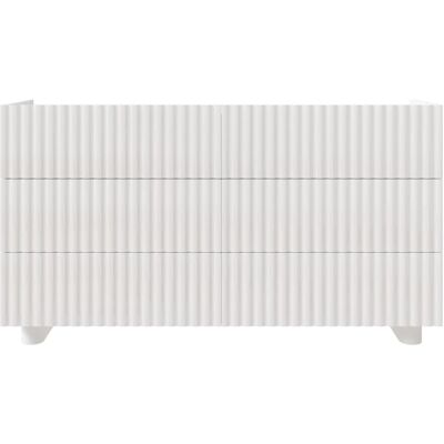 Selsey Commode avec six tiroirs, blanc brillant, 147 cm Blanc 144x84x144cm - Publicité Selsey Commode avec six tiroirs, blanc brillant, 147 cm Blanc 144x84x144cm - Publicité