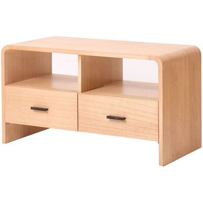 Nordlys Meuble tv en bois avec 2 tiroirs Marron 40x45x80cm - Publicité Nordlys Meuble tv en bois avec 2 tiroirs Marron 40x45x80cm - Publicité