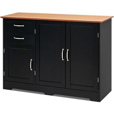 Giantex Buffet de cuisine avec 2 placards à portes 2 tiroirs noir Noir 100x78x40cm - Publicité Giantex Buffet de cuisine avec 2 placards à portes 2 tiroirs noir Noir 100x78x40cm - Publicité