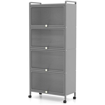 Giantex Étagères de rangement à 5 niveaux sur roulettes gris 60x32x154cm Gris 60x154x32cm - Publicité Giantex Étagères de rangement à 5 niveaux sur roulettes gris 60x32x154cm Gris 60x154x32cm - Publicité
