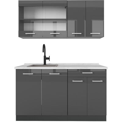 VICCO R-Line Cuisine - Personnalisable 140cm - Finition anthracite - Publicité VICCO R-Line Cuisine - Personnalisable 140cm - Finition anthracite - Publicité