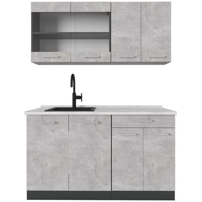Vicco Cuisine 140cm Marbre Anthracite - Cuisine - Publicité Vicco Cuisine 140cm Marbre Anthracite - Cuisine - Publicité