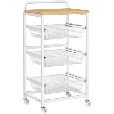 VASAGLE Chariot de rangement à 4 niveaux 31,7 x 40 x 76 cm doré et blanc Blanc 40x76x32cm - Publicité VASAGLE Chariot de rangement à 4 niveaux 31,7 x 40 x 76 cm doré et blanc Blanc 40x76x32cm - Publicité