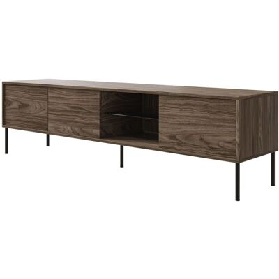 Selsey Meuble tv 3 portes avec led et led, 175 cm, couleur noyer Marron 175x48x175cm - Publicité Selsey Meuble tv 3 portes avec led et led, 175 cm, couleur noyer Marron 175x48x175cm - Publicité