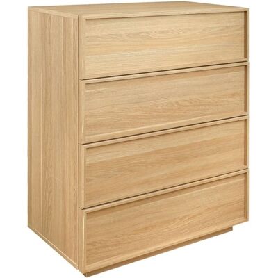 sweeek Commode de rangement effet bois naturel 4 tiroirs Marron 80x98x43cm - Publicité sweeek Commode de rangement effet bois naturel 4 tiroirs Marron 80x98x43cm - Publicité