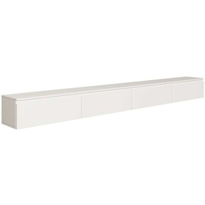 Selsey Meuble tv mural à quatre abattants 300 cm, blanc Blanc 300x28x300cm - Publicité Selsey Meuble tv mural à quatre abattants 300 cm, blanc Blanc 300x28x300cm - Publicité