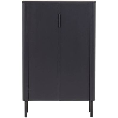 WOOOD Armoire 2 portes en pin noir Noir 39x135x85cm - Publicité WOOOD Armoire 2 portes en pin noir Noir 39x135x85cm - Publicité