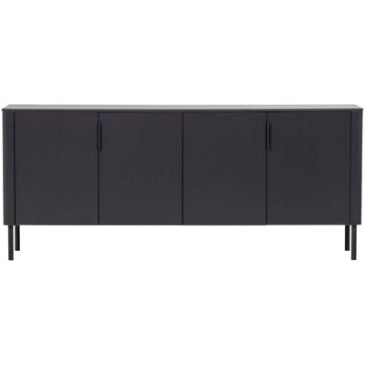 WOOOD Buffet en bois de pin noir Noir 44x85x200cm - Publicité WOOOD Buffet en bois de pin noir Noir 44x85x200cm - Publicité