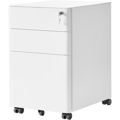 SONGMICS Caisson de bureau à 3 tiroirs casier verrouillable préassemblé blanc Blanc 39x59x50cm - Publicité SONGMICS Caisson de bureau à 3 tiroirs casier verrouillable préassemblé blanc Blanc 39x59x50cm - Publicité