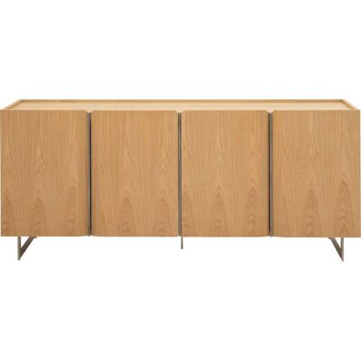 Kare Design Buffet 4 portes en chêne et acier brossé Marron 180x80x42cm - Publicité Kare Design Buffet 4 portes en chêne et acier brossé Marron 180x80x42cm - Publicité