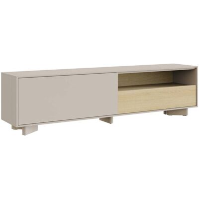 Selsey Meuble tv grège / aspect chêne, 175 cm Taupe 140x46x140cm - Publicité Selsey Meuble tv grège / aspect chêne, 175 cm Taupe 140x46x140cm - Publicité