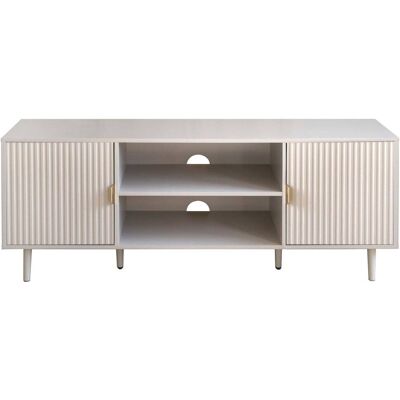 IDIMEX Meuble tv avec 2 portes et 2 niches, blanc cachemire Gris 147x60x40cm - Publicité IDIMEX Meuble tv avec 2 portes et 2 niches, blanc cachemire Gris 147x60x40cm - Publicité