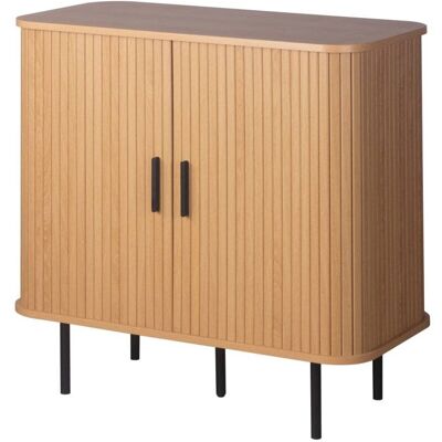 Terre de Nuit Commode bois à portes coulissantes scandinave Marron 80x80x40cm - Publicité Terre de Nuit Commode bois à portes coulissantes scandinave Marron 80x80x40cm - Publicité